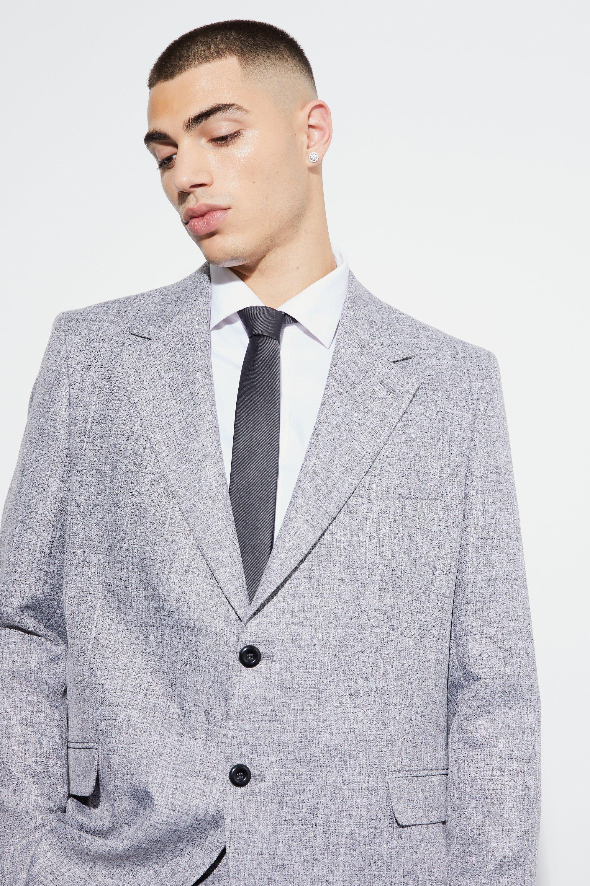 Textured hot sale grey blazer